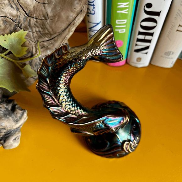 Fenton Carnival Amethyst Jumping Trout Fish 5193RE - Picture 6 of 6